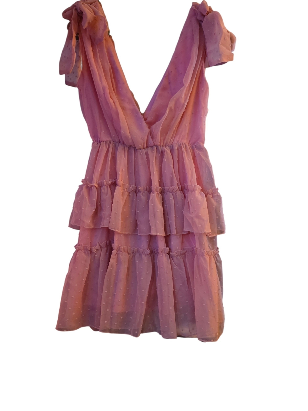 Pink Tiered Ruffle Mini Dress